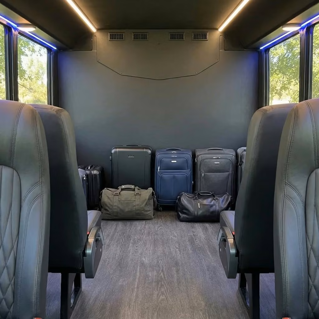 laguna hills 20 passenger minibus luggage area