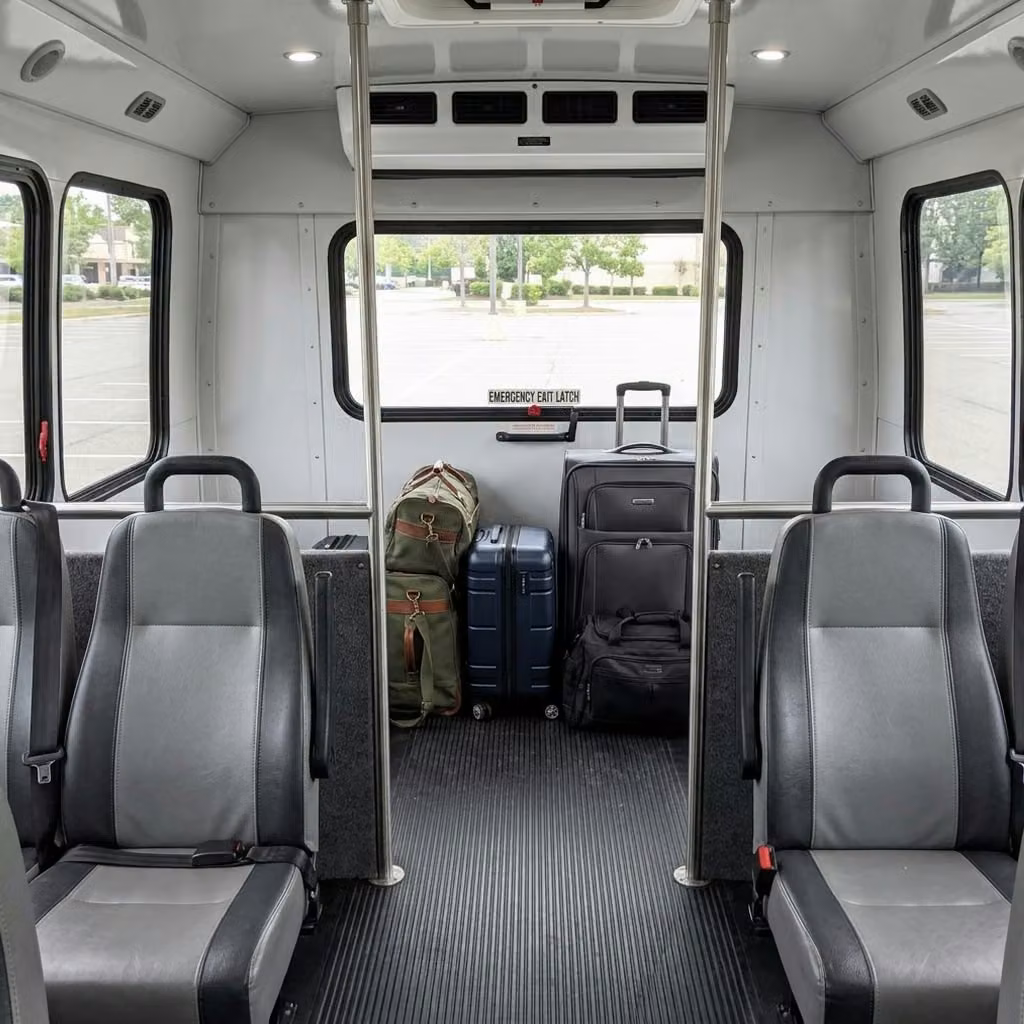 laguna hills 35 passenger minibus luggage area