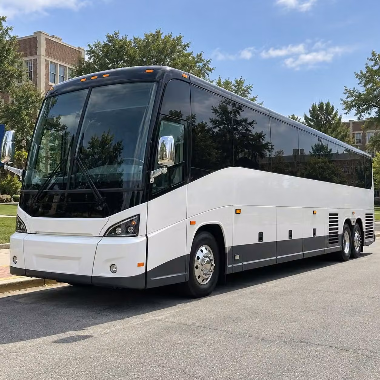 laguna hills 56 passenger sports charter buses with undercarriage gear storage