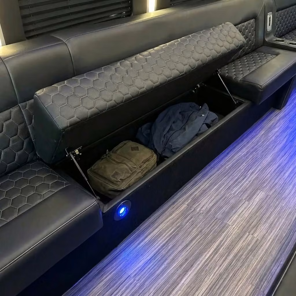 laguna hills party bus under seat storage